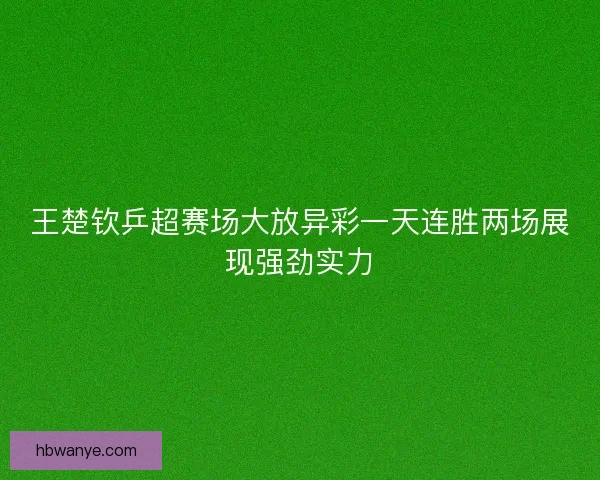 王楚钦乒超赛场大放异彩一天连胜两场展现强劲实力